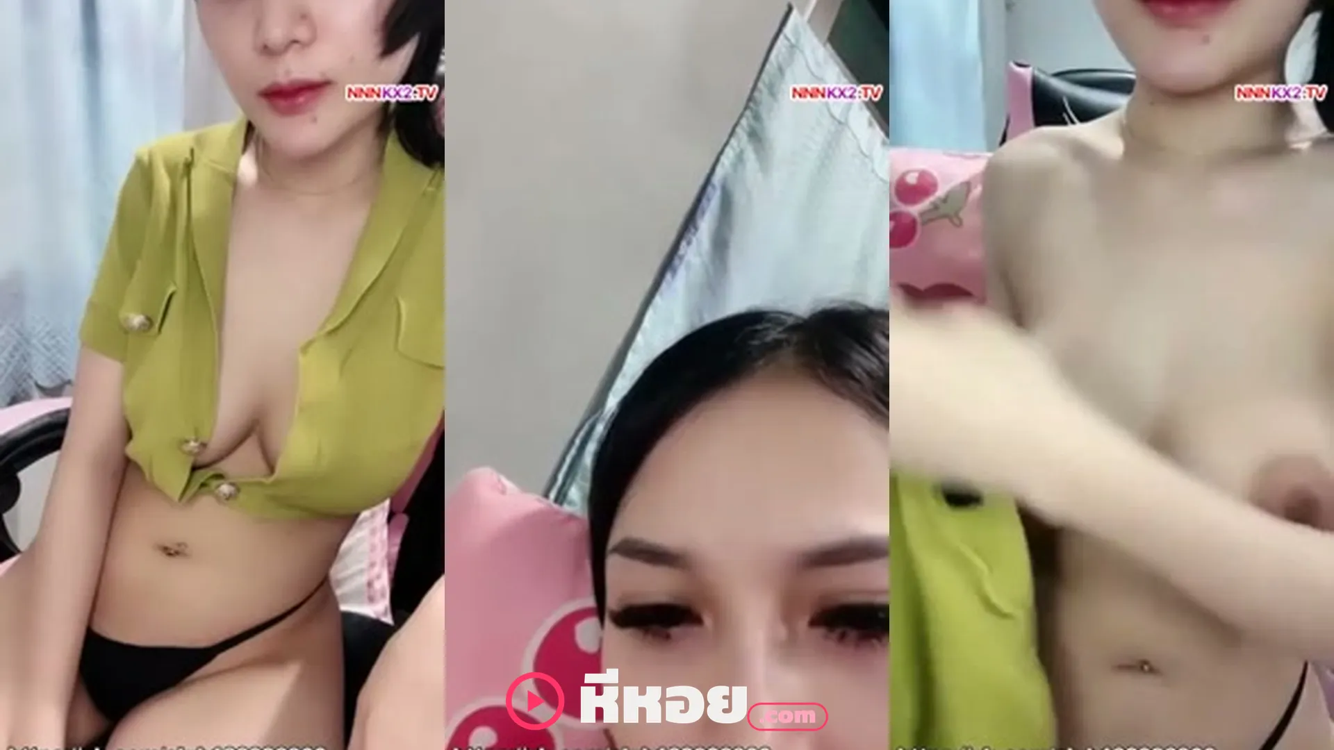 คลิปหลุด หลุดไลฟ์สดสาวไทยหน้าสวยโชว์เสียวช่วยตัวเองติ้วหีโชว์กล้องครางระงม